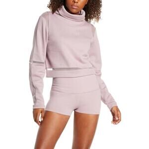 ALO Yoga Mauve Turtleneck Cropped Hoodie